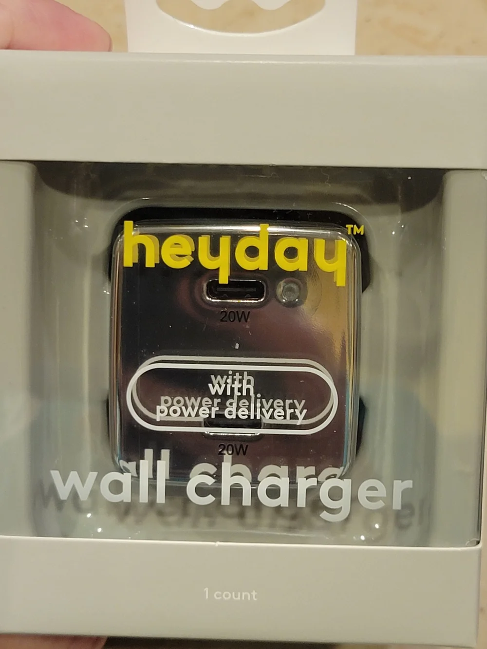 heyday chrome 20W USB-C Wall Charger - Silver Mirror Finish